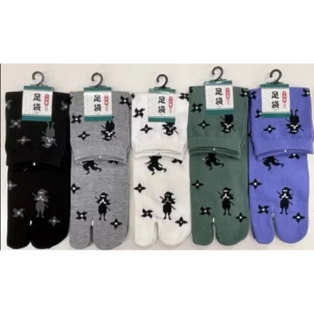 New Set of 6 Ninjya Tabi Socks 25-27cm / 9.84-10.63 inches From Nara Japan  - The Japan Pride