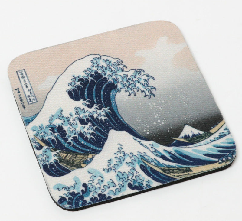 HOKUSAI Non-Slip Coaster Neoprene Material The Great Wave off Kanagawa - SCHON Japan