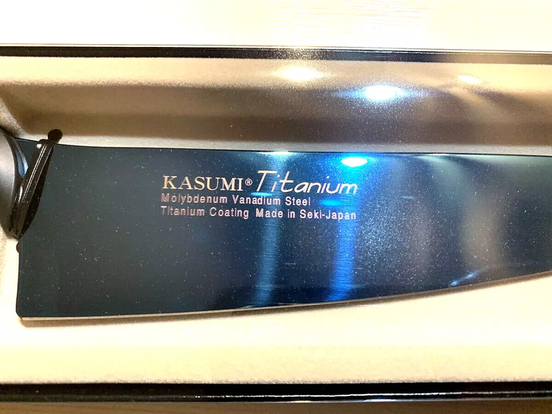 SUMIKAMA Kasumi Titanium coated sword-shaped kitchen knife blue New - The Japan Pride