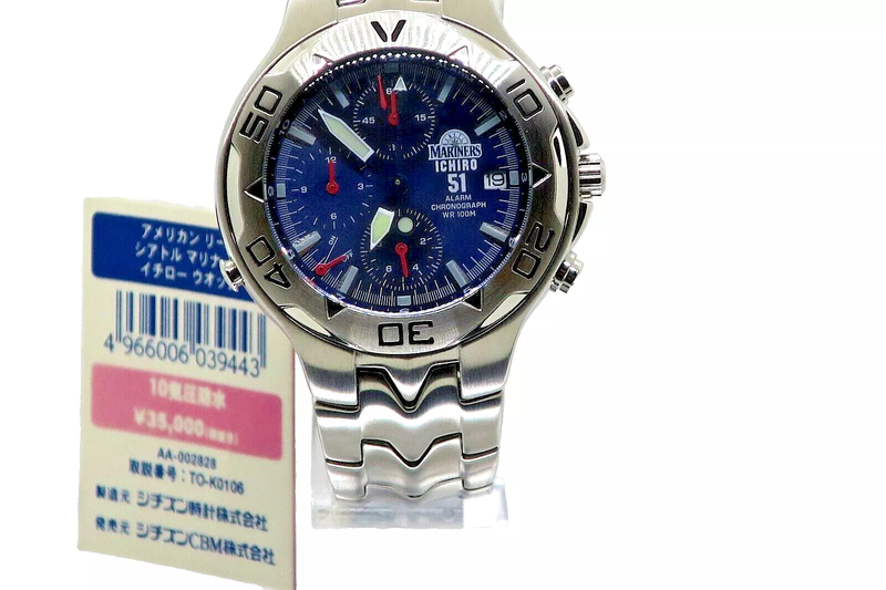 Mint Rare Citizen Watch Seattle Mariners 25th 51 Ichiro Special Model Used- The Japan Pride