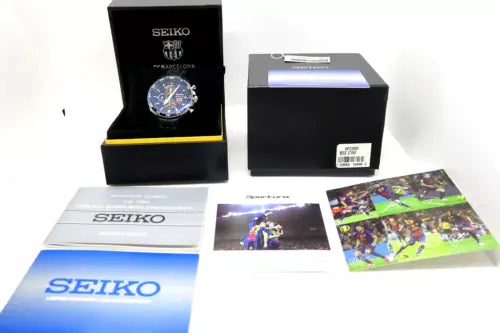 Very Rare Near Mint Seiko Watch Sportura FC Barcelona w/box paper Used F/S - The Japan Pride