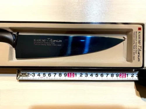 SUMIKAMA Kasumi Titanium coated sword-shaped kitchen knife blue New - The Japan Pride