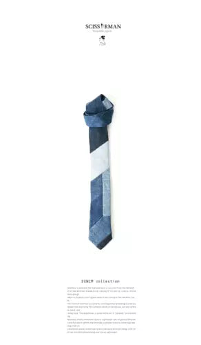 New Patchwork Denim Necktie masterpiece by craftsmen Made in Kurashiki Japan - The Japan Pride